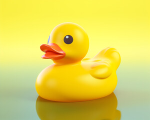3D render yellow rubber ducky сreated with Generative Ai