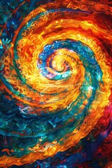 Vivid abstract background with swirling patterns and pulsating colors