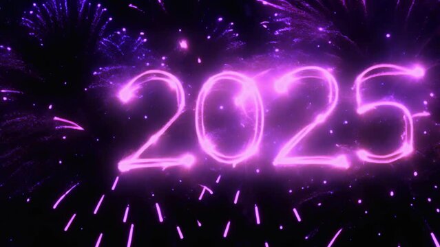 New Year 2025, fireworks. Generated by AI