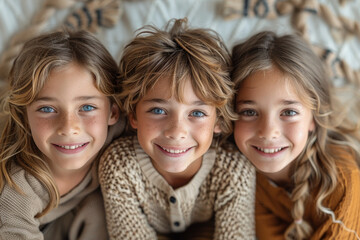 portrait of three children