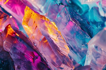 Lose yourself in a vibrant dreamscape where abstract shapes meld with the chill of ice