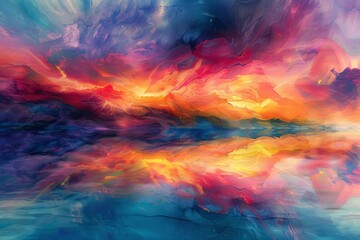 Immerse yourself in an ethereal dreamscape where abstract forms float amidst serene landscapes