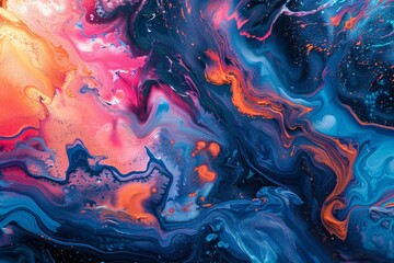 Immerse yourself in an abstract wilderness where psychedelic hues merge with icy landscapes