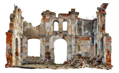 Ruins of an old brick mansion