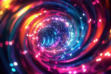 Obraz premium Abstract background filled with neon lights and swirling vortexes
