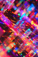 Fototapeta premium Vibrant background filled with neon lights and dynamic shapes, reminiscent of a neon cityscape