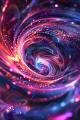 Surreal and futuristic wallpaper featuring swirling vortexes and pulsating neon colors, mesmerizing the viewer