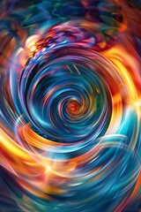 Surreal and futuristic background with swirling vortexes and vibrant colors, creating a hypnotic effect - obrazy, fototapety, plakaty