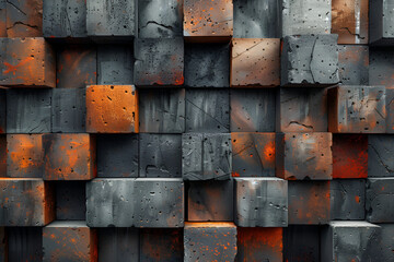 Brown and Gray Concrete Blocks,
Brick wall background technology colors grunge texture or pattern for design 
