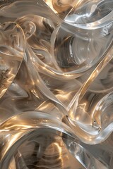 Experience the interplay of light and shadow in an abstract composition featuring metallic swirls