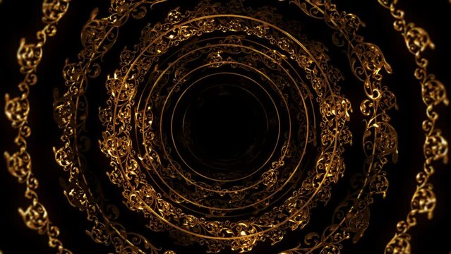 Floral Ornamental Circle Gold loop