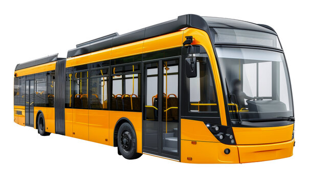 Articulated yellow bus