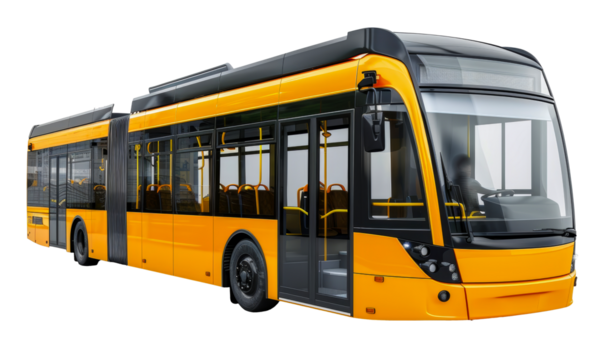 Articulated yellow bus