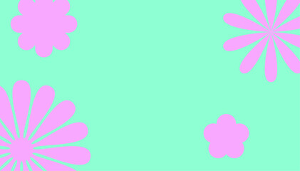 Soft pink floral patterns emerge gently against a refreshing mint green background, creating a soothing and minimalist aesthetic.