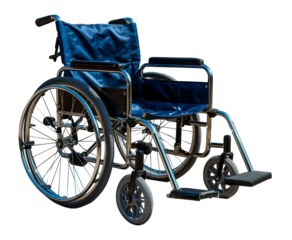 Blue foldable wheelchair