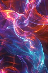 Obraz premium Abstract wallpaper with mesmerizing swirls and pulsating neon colors that create a sense of energy