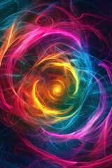 Abstract wallpaper with mesmerizing swirls and pulsating neon colors that create a sense of energy