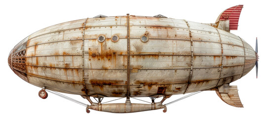 Vintage airship with weathered texture
