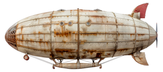Vintage airship with weathered texture