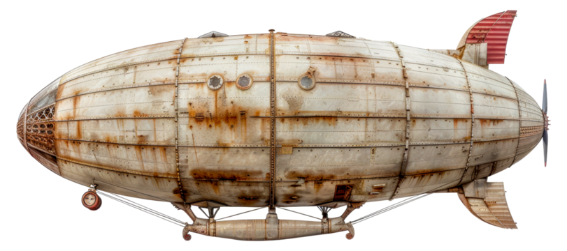 Vintage airship with weathered texture