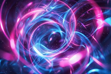 Obraz premium Abstract background filled with neon lights and swirling vortexes