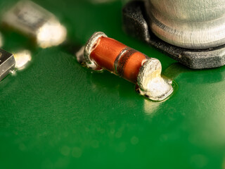 Diode on a printed circuit board.