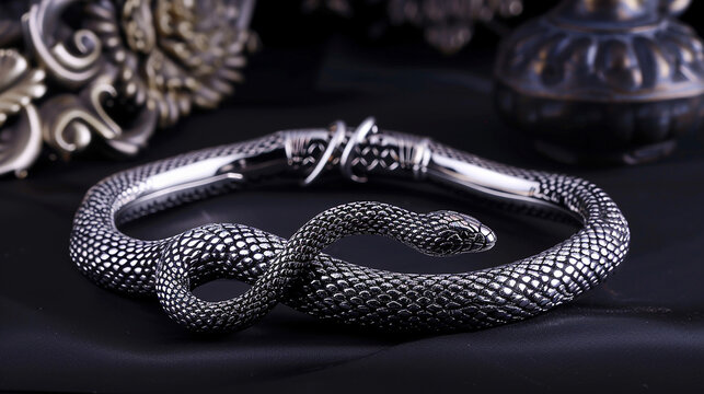 
Pulseira Cobra de luxo no bra&ccedil;o da mulher