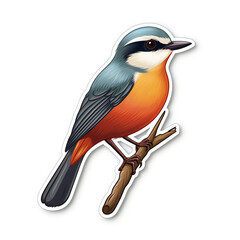 Fototapeta premium simple bird sticker with white background сreated with Generative Ai