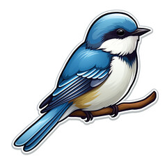 Obraz premium simple bird sticker with white background сreated with Generative Ai