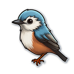 simple bird sticker with white background сreated with Generative Ai