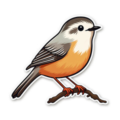 Obraz premium simple bird sticker with white background сreated with Generative Ai