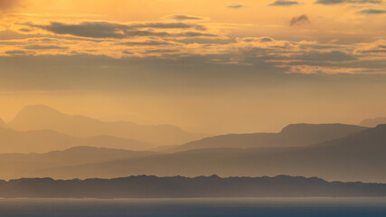 Receeding Mountains at Dawn from North West Scotland
