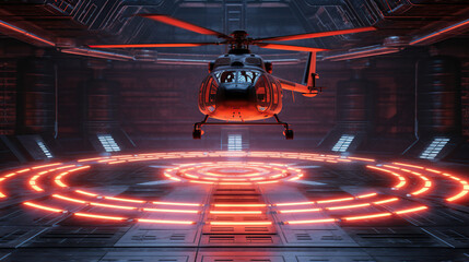 3d illustration of an empty helipad, Helicopter Landing Pad