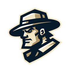 Prospector Vector Sports Mascot Logo: Rugged & Adventurous Emblem for Determined Team Identity - obrazy, fototapety, plakaty