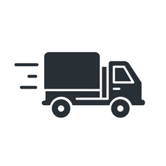 Fototapeta premium Delivery truck flat icon. Delivery service, e-commerce. Isolated vector illustration 