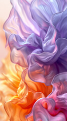 Soft flowing colorful waves of silk fabric. Abstract background