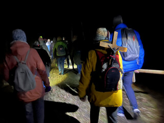 Night Stations of the Cross with quite a long route outside the church