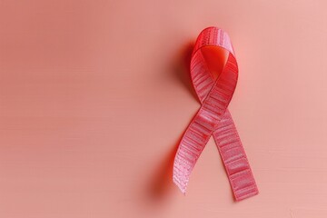 Pink awareness ribbon on a soft backdrop symbolizing support for breast cancer research and solidarity