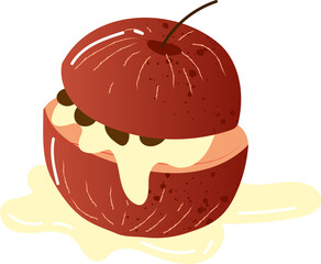 Baked apple dessert sweet food
