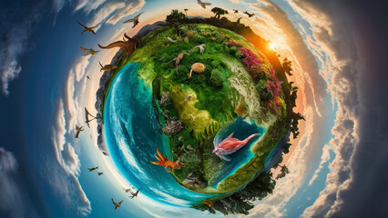 Fototapeta premium Environmental protection concept. Green Planet.