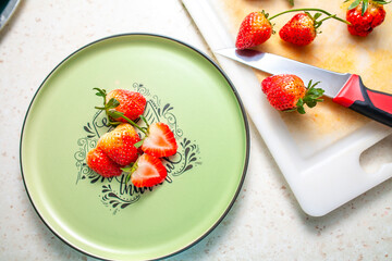 strawberries on a plate