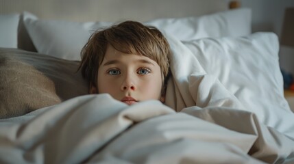 child in bed 
