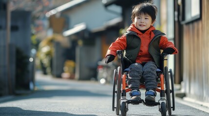 boy on wheelchair