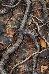 Fototapeta premium Explore the mysterious depths of an abstract forest floor, where intricate patterns intertwine in a symphony of shades