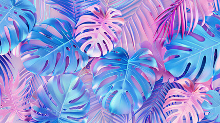Tropical exotic seamless pattern Pastel colorful