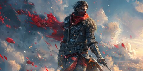 A character from the game. Website header or desktop wallpaper