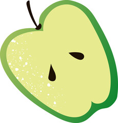 Piece green apple fresh fruit