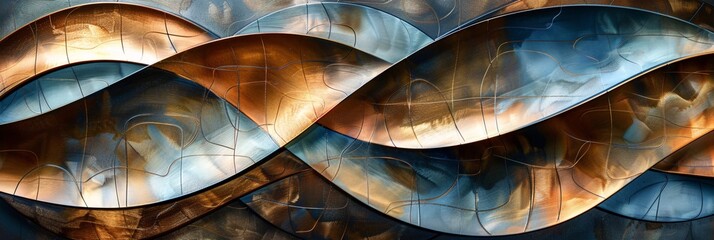 Behold the surreal beauty of abstract metal compositions, where futuristic motifs merge with timeless elegance in a captivating display - obrazy, fototapety, plakaty