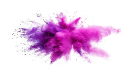 Purple violet lilac color powder dust explosion PNG transparent background isolated graphic resource. Celebration, colorful festival, run or party element