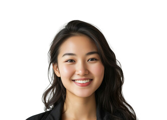 Young confident asian business woman smiling PNG transparent background isolated graphic resource. Success, career, leadership, professional, diversity in a workplace concept
